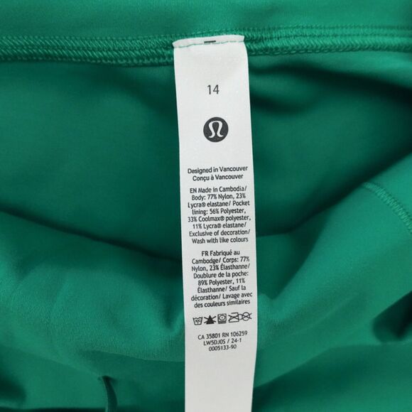 New Lululemon Size 14 Wunder Train High Rise HR Tight 28" CASG Green $98 - Picture 6 of 8